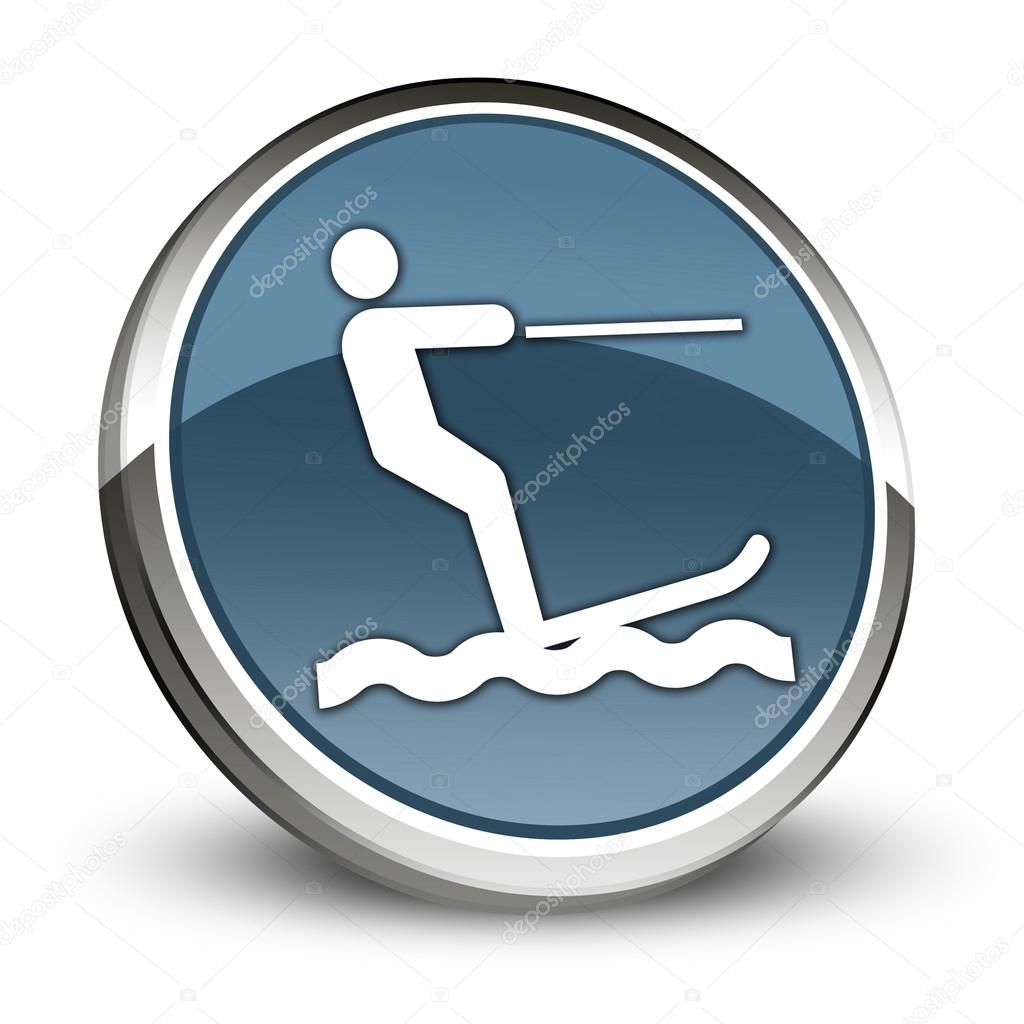 Icon, Button, Pictogram Water Skiing