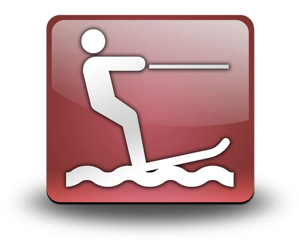 Pictogram, knop, Pictogram waterskiën — Stockfoto