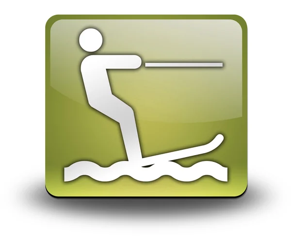 Pictogram, knop, Pictogram waterskiën — Stockfoto