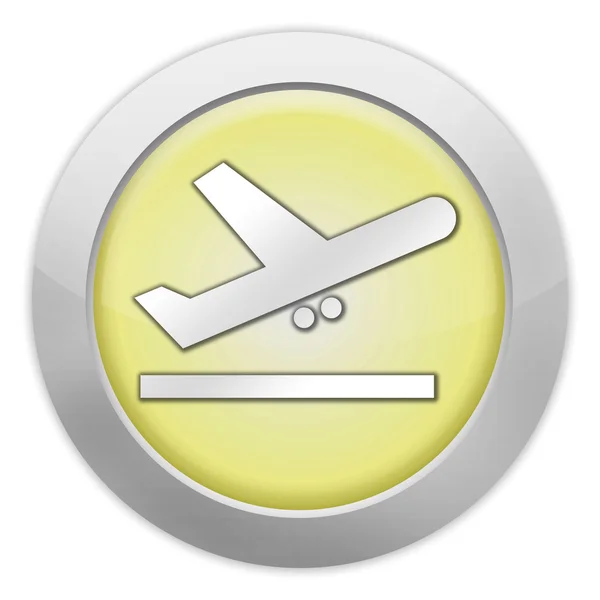 Odlety z letiště piktogram ikony, tlačítka, — Stock fotografie