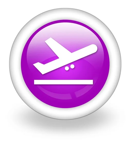 Icono, Botón, Salidas desde el aeropuerto Pictograma —  Fotos de Stock