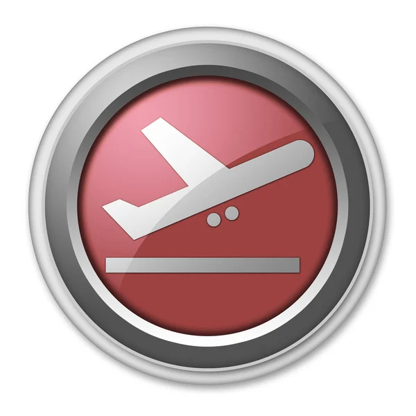 Icono, Botón, Salidas desde el aeropuerto Pictograma — Foto de Stock