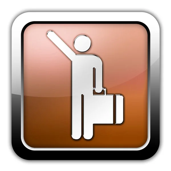 Icon, Button, Pictogram Arriving Flights — Stock Photo, Image