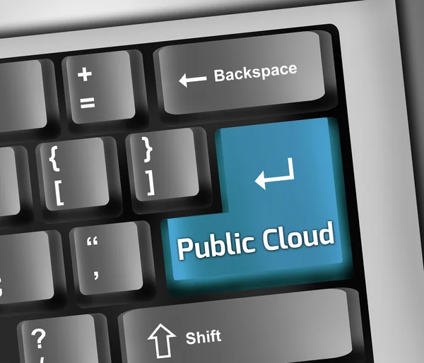 Ilustración de teclado Public Cloud — Foto de Stock