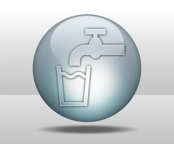 Pictogram, knop, Pictogram stromend Water — Stockfoto