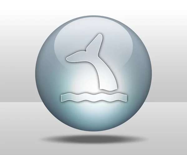 Ikona, przycisk, piktogram wieloryb — Zdjęcie stockowe