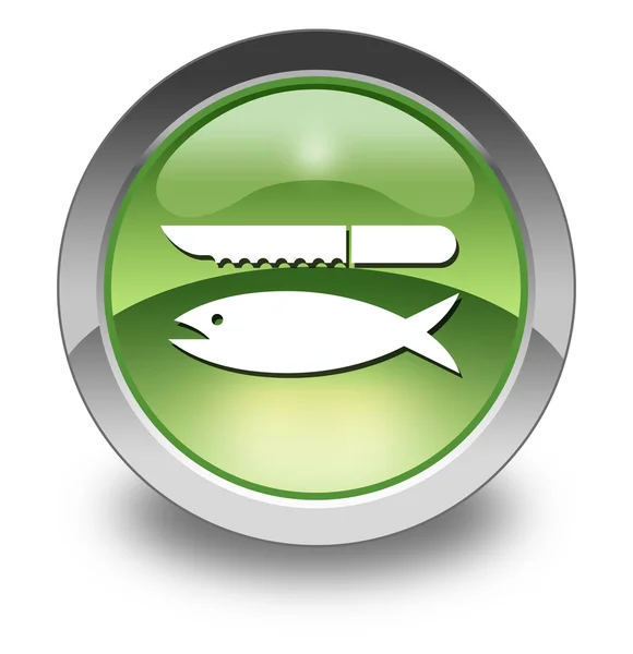 Ícone, Botão, Pictograma Limpeza de Peixes — Fotografia de Stock