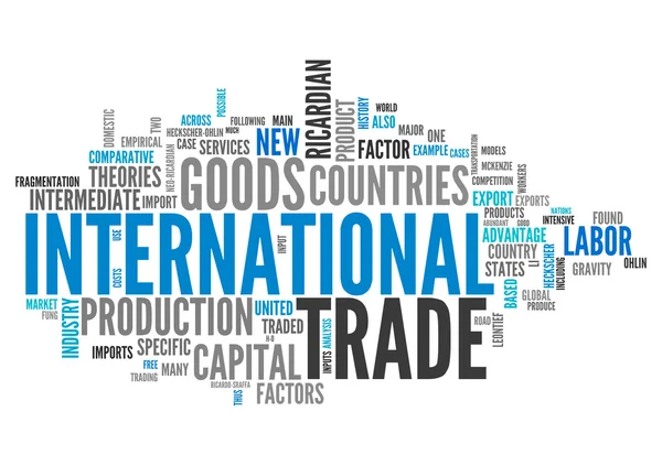 Word Cloud internationell handel — Stockfoto