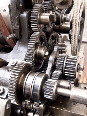 Blick de das offene getriebe Einar webmaschine