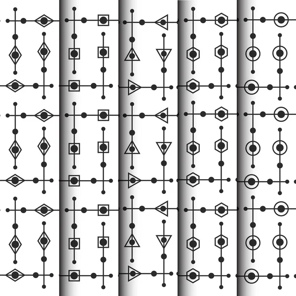 Geometriska och dotty mönster set — Stock vektor