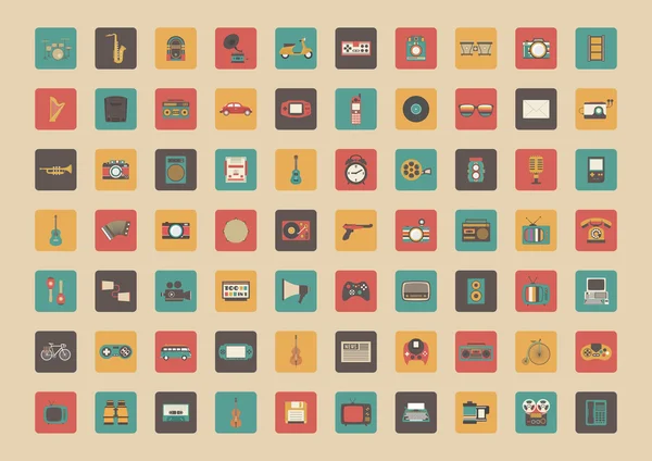 Alle retro gadget-pictogram — Stockvector