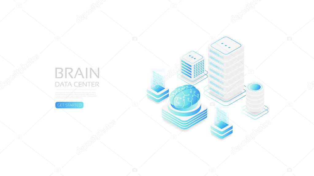 Isometric brain center, online data transfer to gadget device