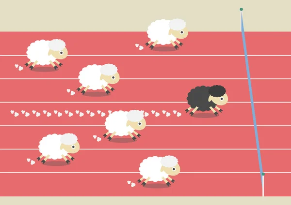 Sheep race — Stock Vector