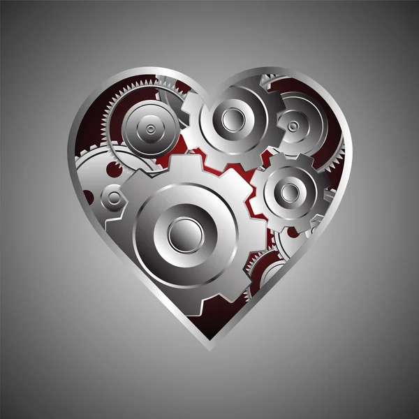 Corazón de metal — Vector de stock