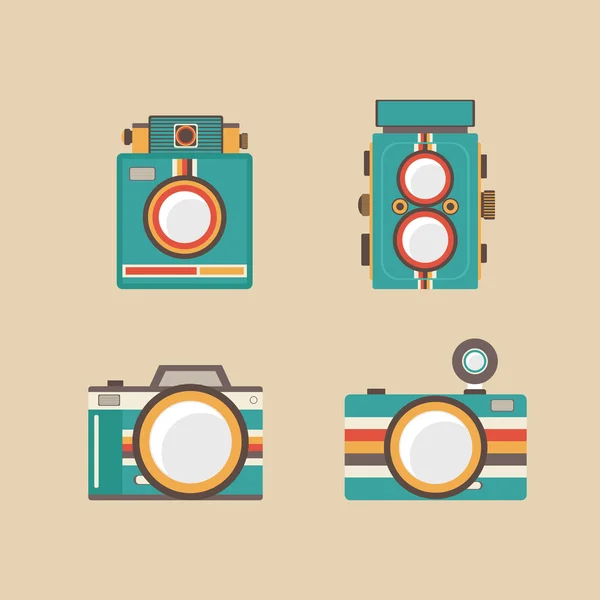 Retro camera set — Stock Vector