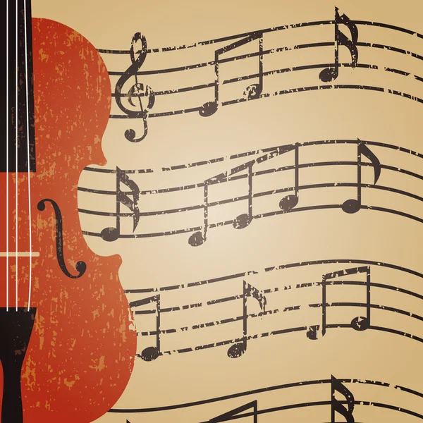 Geige und Note — Stockvektor