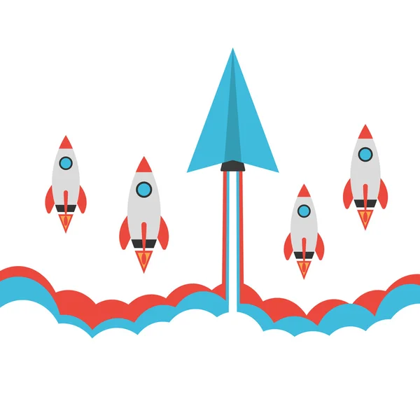 Rocket race to space — Stock Vector