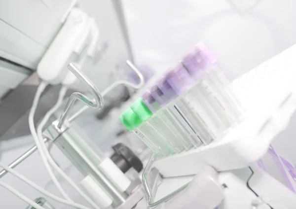 Set of test tubes in research lab — Stock Photo, Image