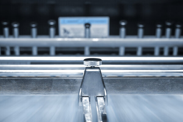 Blurred conveyor belt in motion