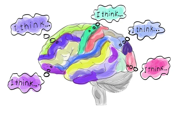 Pensar trabajando cerebro humano — Foto de Stock