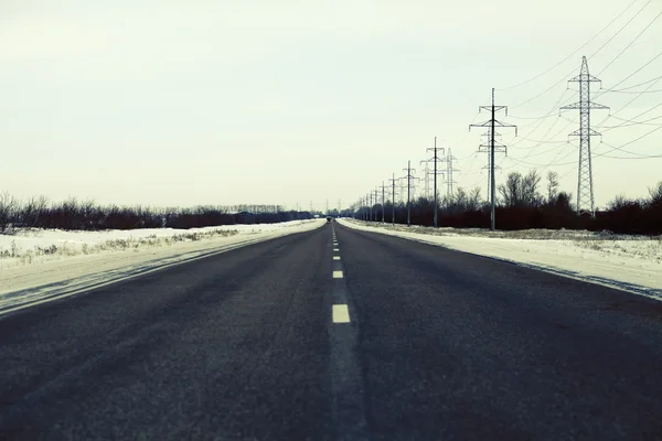 Winter road at the countryside — Stock Photo, Image