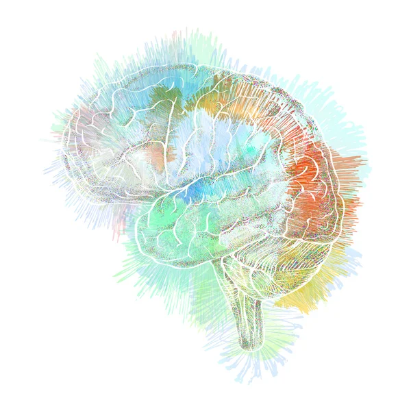 Storm of thoughts in the brain abstract illustration, concept of — Stock Photo, Image