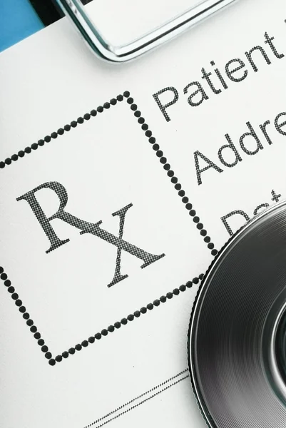 Formulario de prescripción de medicamentos macro, textura fondo —  Fotos de Stock