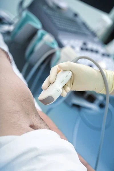 Durante Procedura Diagnostica Ecografica Ospedale — Foto Stock