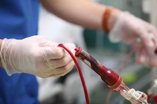 Na een transfusie van bloed — Stockfoto
