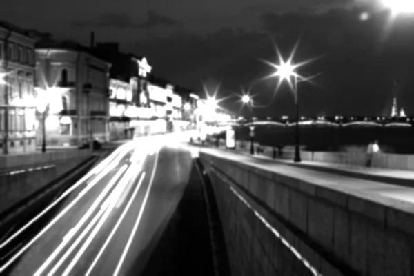 Imagen borrosa de una ciudad nocturna —  Fotos de Stock