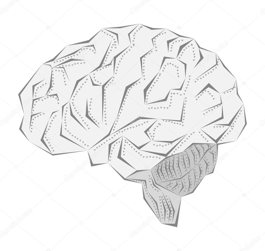 Creative idea of the human brain in a metal sheath 