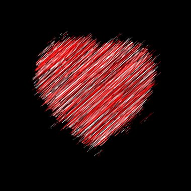 Kalp şeklinde soyut tasarım, aşk sembolü