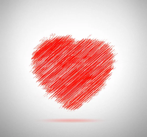 Greeting red heartshape in original version — Stock Photo, Image