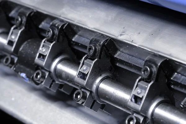 Detalhes metálicos de máquinas industriais — Fotografia de Stock