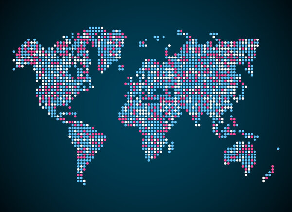 Карта мира красочных точек
