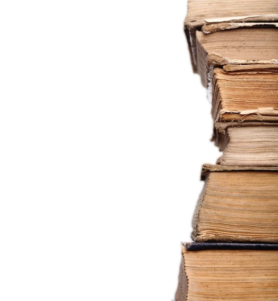 Vecchi libri squallidi nello stack — Foto Stock