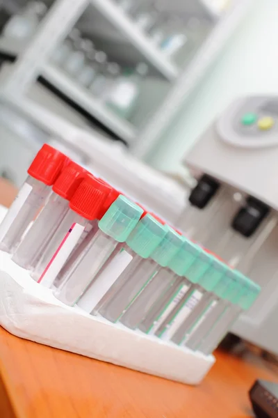 Test tubes in the lab of the hospital — Stock Photo, Image