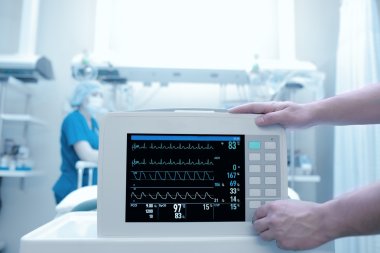 Setting equipment in the intensive care clipart