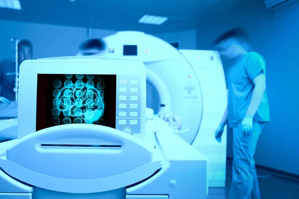 Mri scan des Gehirns des Patienten — Stockfoto