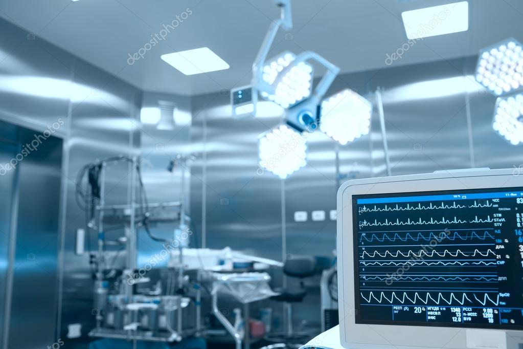 Monitoring of vital signs of the patient in the surgical room stock