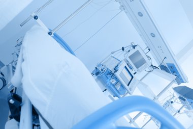 Klinikte yatağın yakın fotoğraf
