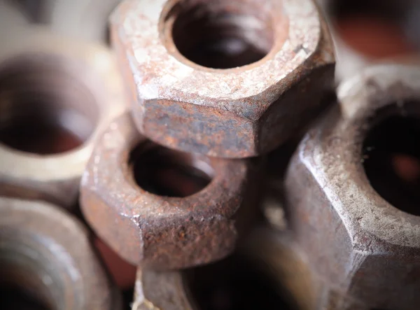 Steel rusty nuts — Stock Photo, Image