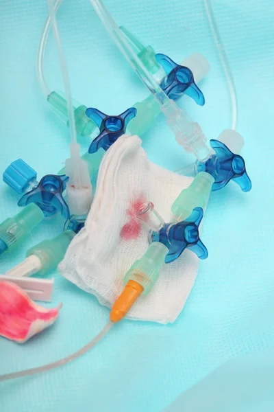 Detalhe do cateter intravenoso estéril — Fotografia de Stock