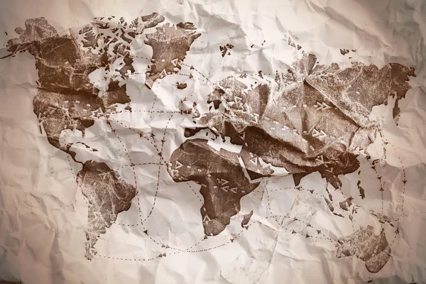 Old textured map — Stock Photo, Image