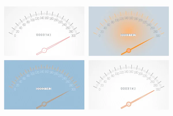 Набор реалистичных спидометров — стоковое фото