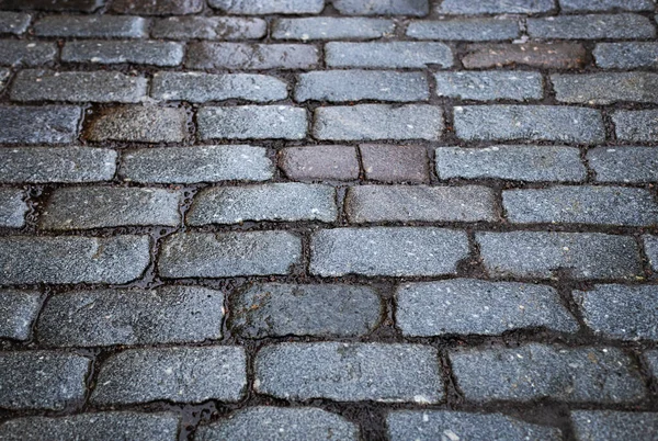 Kaliteli Kaldırım Taşı Taş Granit Kaldırım Eski Kasabadaki Sokak Yol — Stok fotoğraf