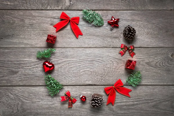 Diseño Navidad Ramas Abeto Decoraciones Año Nuevo Conos Pino Arcos — Foto de Stock