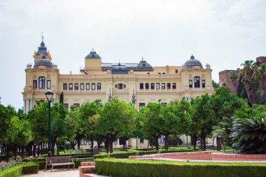 Malaga, Endülüs, İspanya, Temmuz 2019: Malaga Sarayı 'ndaki Pedro Luis Alonso Bahçeleri