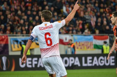 LVIV, UKRAINE - APR 28:  Daniel Carrico in action during the sem