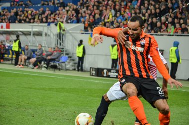 Lviv, Ukrayna - Nis 28: Mariano Ferreira (beyaz) eylem durin